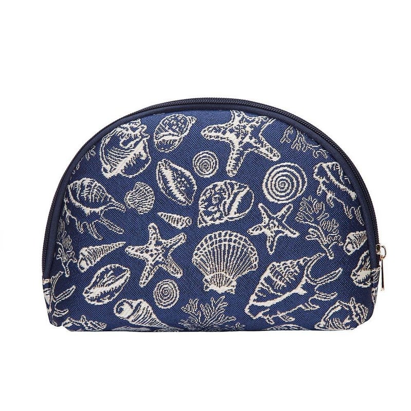 Signare Tapestry Cosmetic Bag Toiletry Makeup Bag for Women With Sea Shell Design(COSM-SHELL) - Image 1